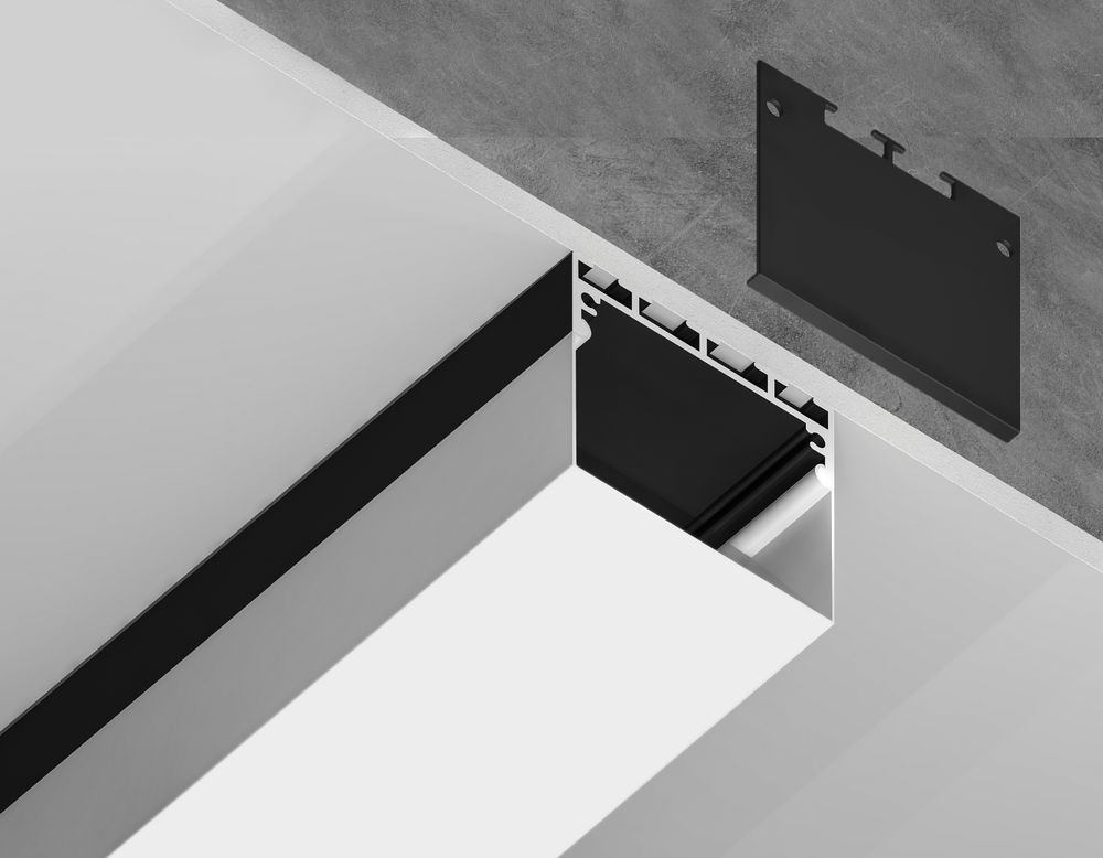 Ambrella Алюминиевый профиль накладной/подвесной "Profile System" 42*45 для светодиодной ленты до 33,4мм Profile System GP3070BK