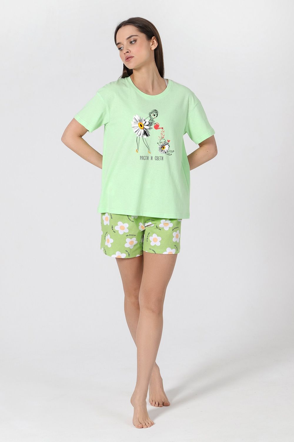 Пижама женская Ромашка-4 Виотекс ЗЕЛЁНЫЙ