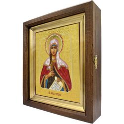 Татьяна Римская Святая мученица. Рукописная икона в киоте