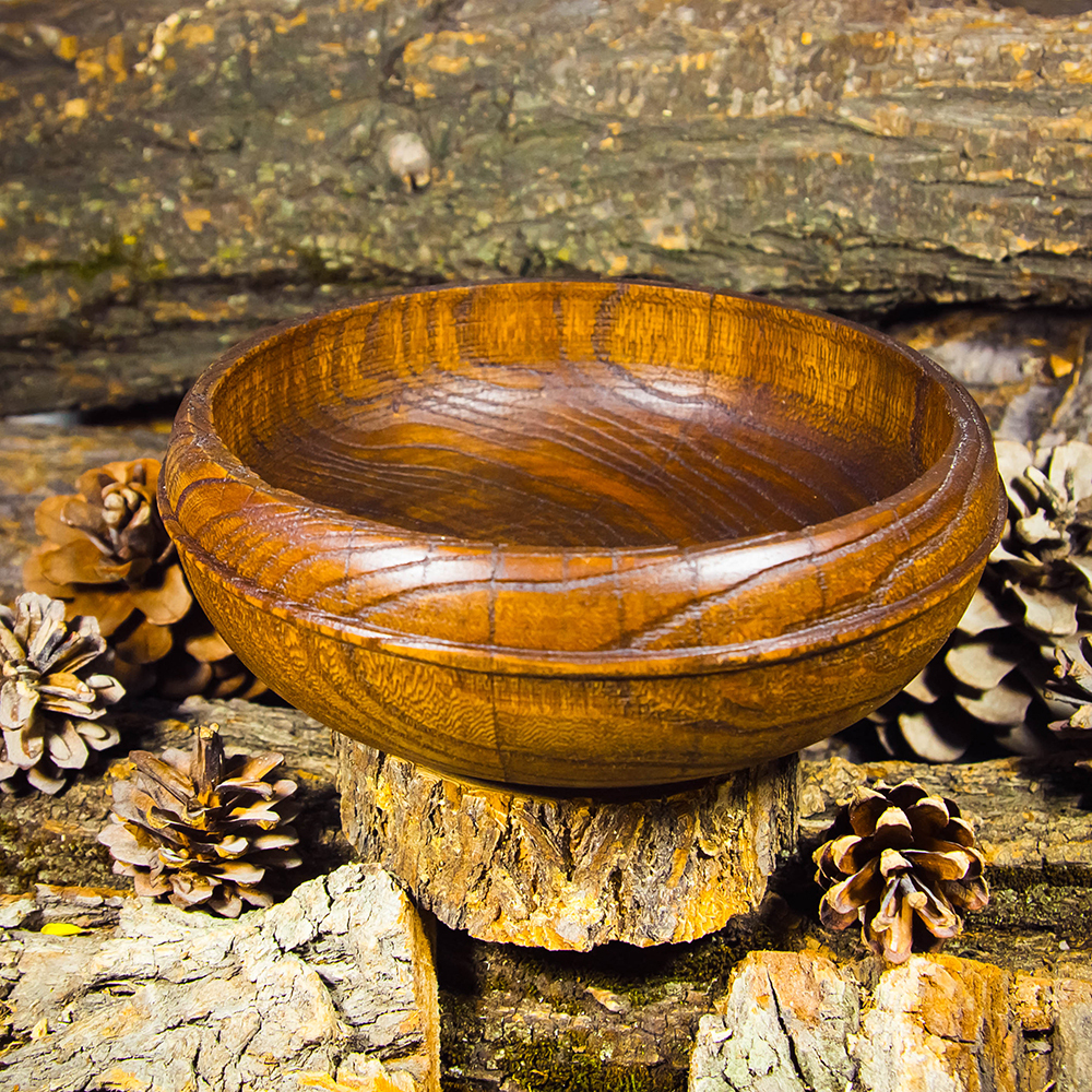 Тарелка-чаша Art of Siberia из древесины кедра, глубокая, 17 см. T44