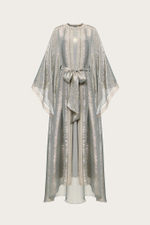 КЕЙП ИЗ ШЕЛКОВОГО ШИФОНА И КРУЖЕВА С ЛЮРЕКСНОЙ НИТЬЮ