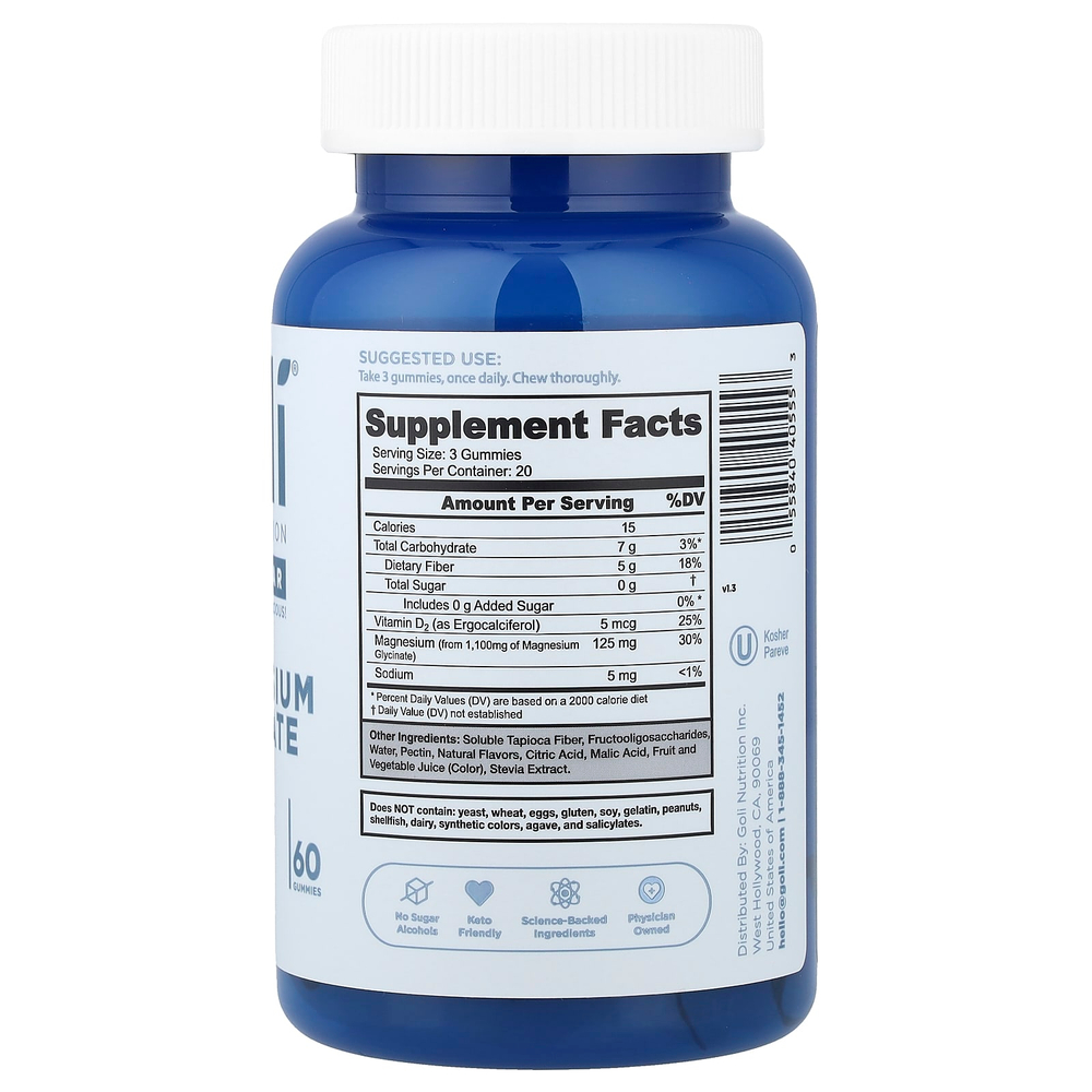 Goli Nutrition, жевательные глицинат магния, 60 жевательных таблеток