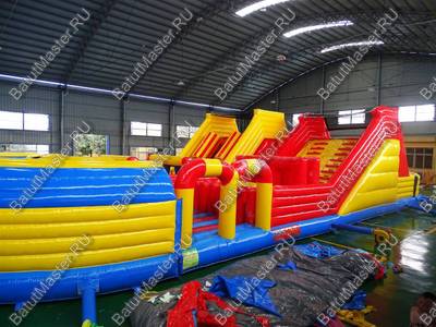 Надувная спортивная полоса препятствий "Бастион" 25*10*5 м