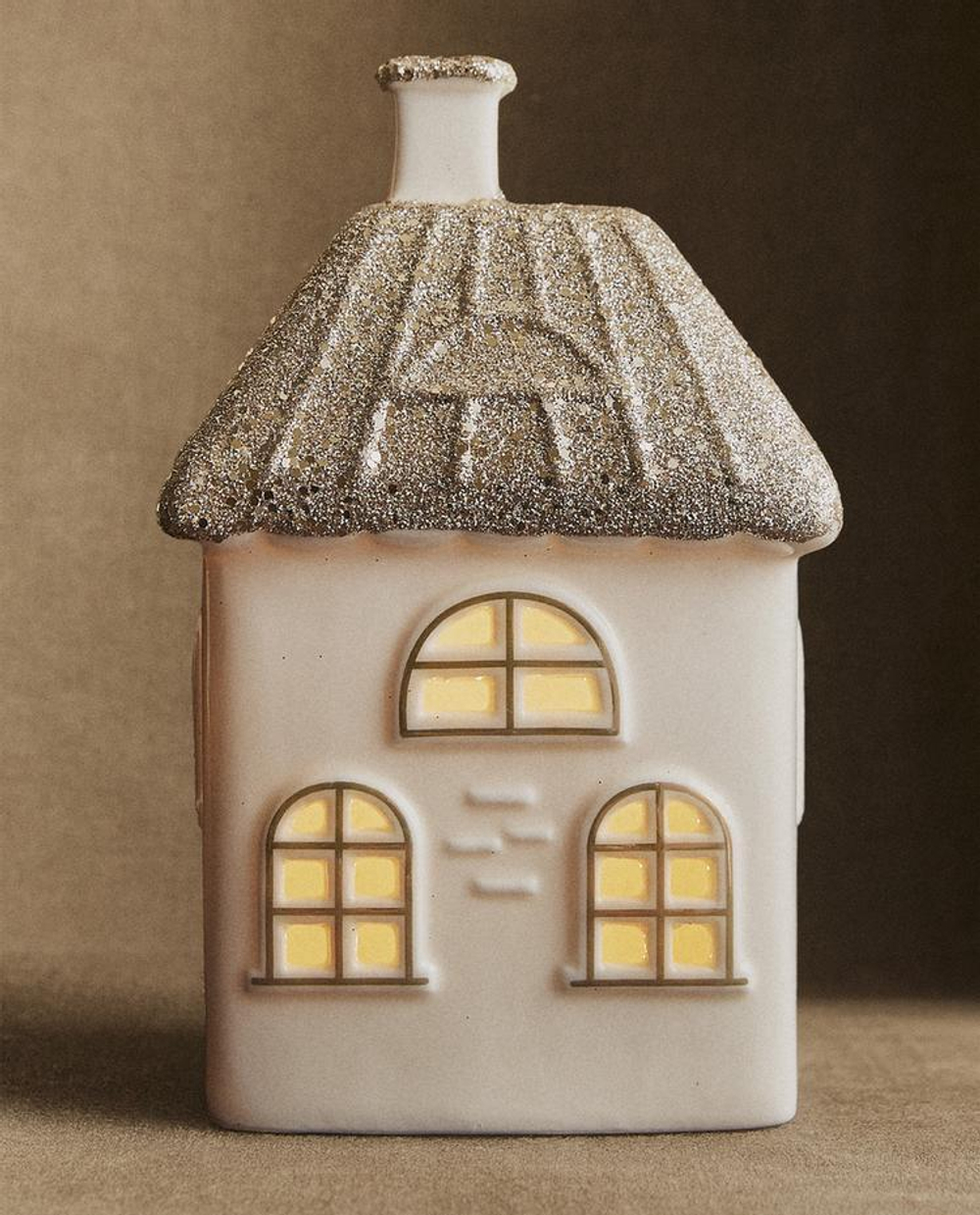ZARA HOME НОВОГОДНЕЕ УКРАШЕНИЕ ИЗ КЕРАМИКИ «ДОМИК, ЗОЛОТОЙ