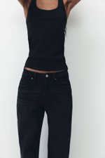 Джинсы trf wide leg full length со средней посадкой