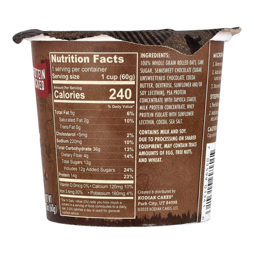 Kodiak Cakes, Oatmeal Power Cup®, шоколадная крошка, 60 г (2,12 унции)