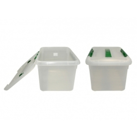 Контейнер для продуктов прямоуг. 8,0 л. 30*23*16 см. с ручкой, с зеленым зажимом MG (53742)