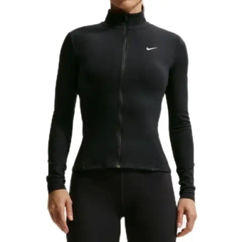 Женская Кофта теннисная Nike One Dri-Fit Full Zip Fitted - black/white