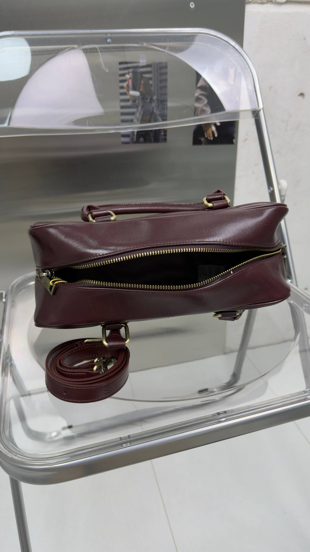 Сумка женская натуральная кожа артикул 628-32 цвет "коричнево-бордовый"