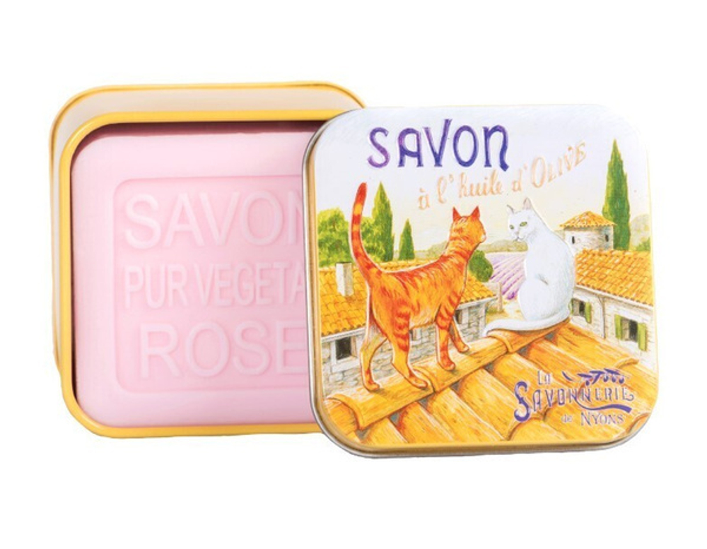 Мыло с розой в металлической коробке, 100 гр.