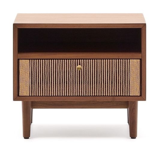 Прикроватная тумбочка Elan из шпона и массива ореха со шнуром