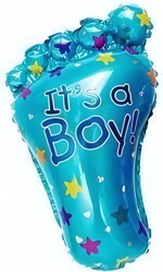 Шар ФИГУРА/14 Стопа мальчика голубая 35 см (Микрос)