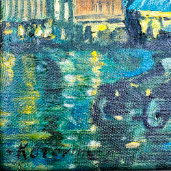 Н/х. Вид Парижа. По мотивам К. Коровина «Порт Сен-Дени в Париже». Холст, масло. XX в.