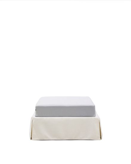 Основание кровати Jaira со съемным чехлом из белого шенилла для матраса 90 х 200 см