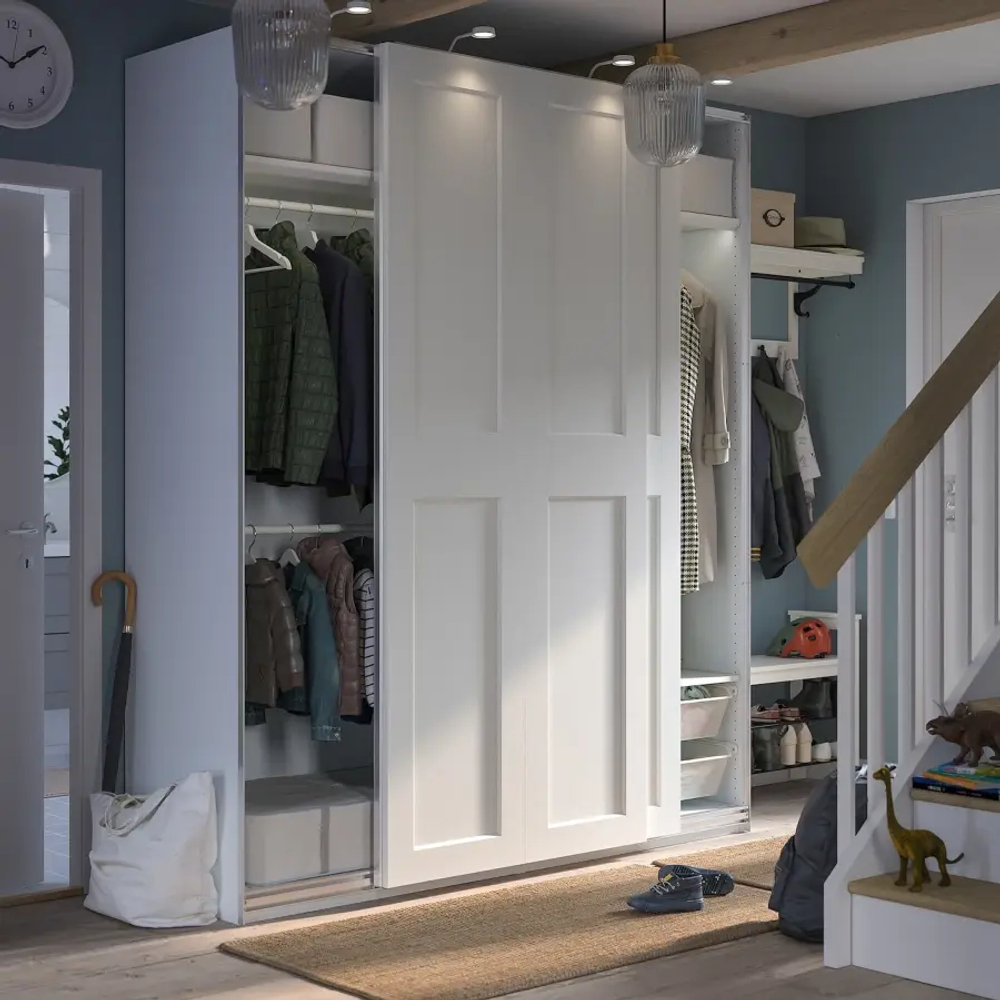 Шкаф-купе - IKEA PAX/GRIMO/ПАКС/ГРИМО ИКЕА, 200x66x236 см, белый