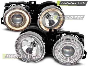 Передние фары angel eyes chrome для BMW 3 E30