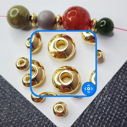 Бусина разделитель, сталь, позолота, золотая проставка, рондель, р-р 6×3мм