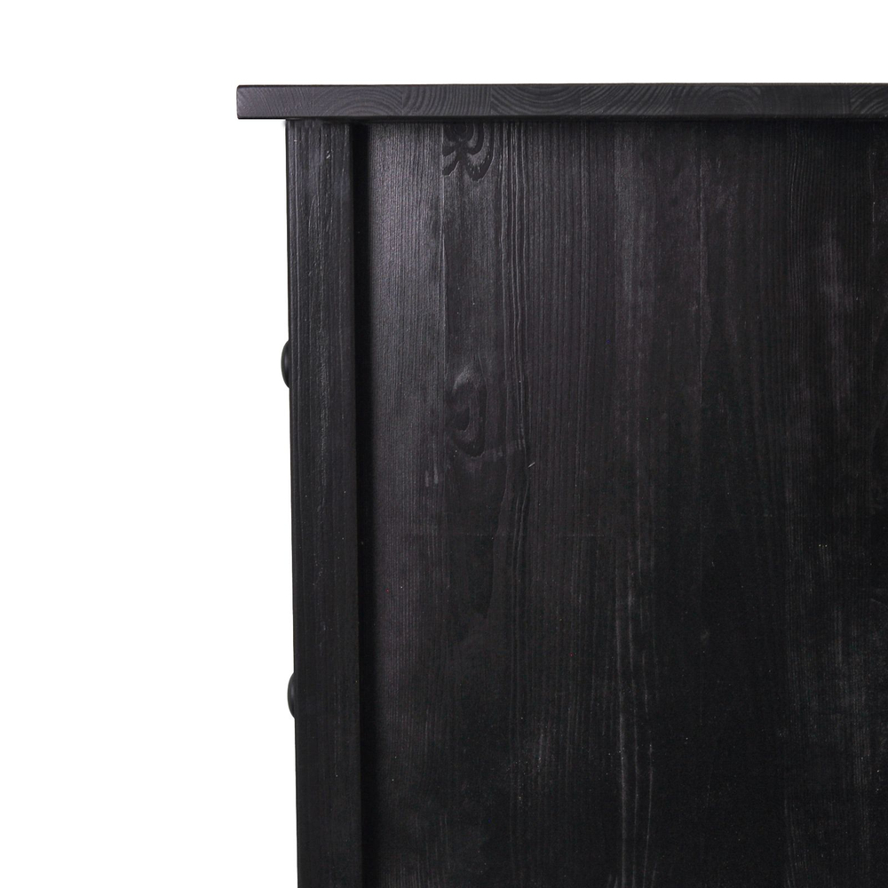 Комод, 78х38х80, Хермес, черный, с 3 ящиками, комод на ножках для одежды и игрушек, из массива дерева, IKEA