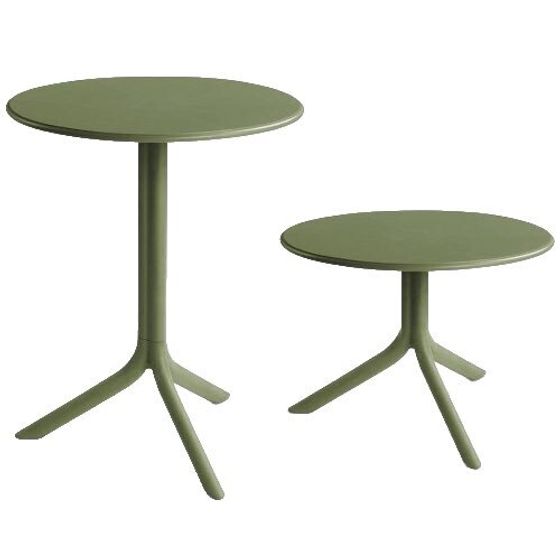 Регулируемый пластиковый стол Spritz Ø60 см, зеленый