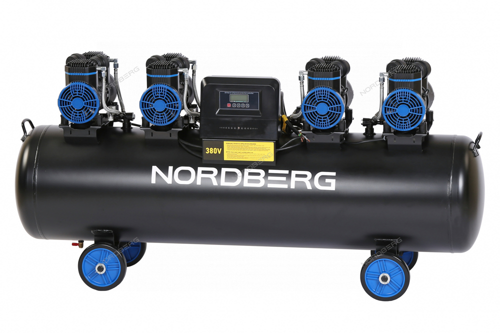 Компрессор безмасляный 380 В, ресивер 200 л, 1000 л/мин NORDBERG NCEO200/1000
