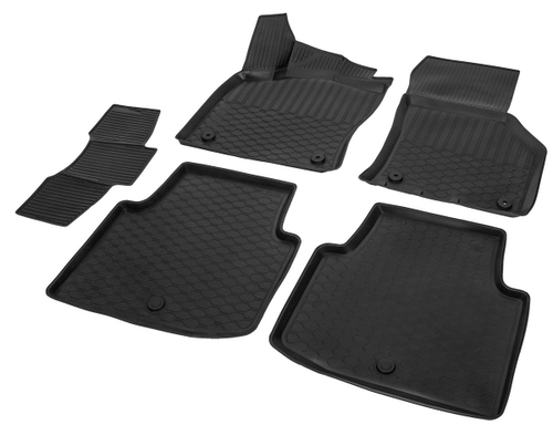 Коврики в салон автомобиля Rival для Skoda Superb III поколение универсал, лифтбек 2015-2019 2019-н.в., полиуретан, с крепежом, 5 частей, 15104002