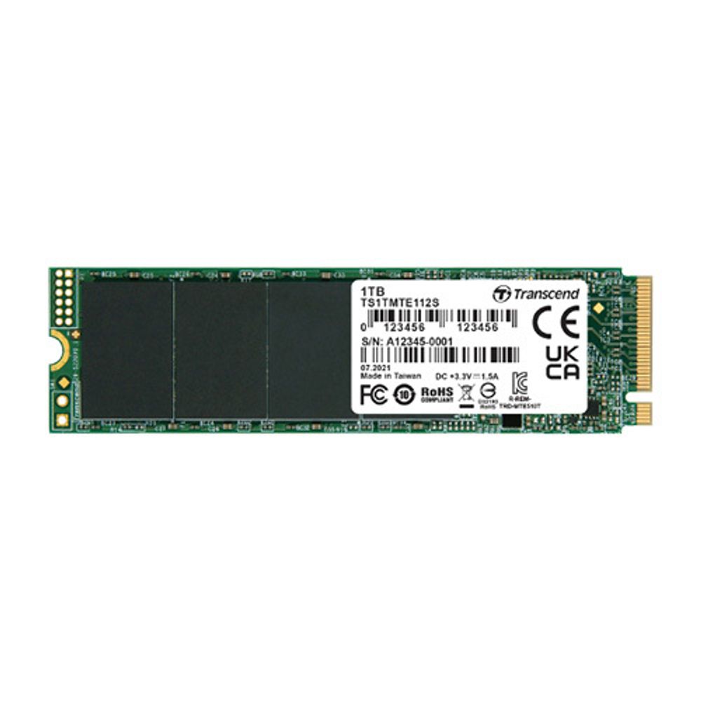 Твердотельный диск 128GB Transcend MTE110S, 3D TLC NAND, M.2 2280,PCIe Gen3x4, DRAM-less