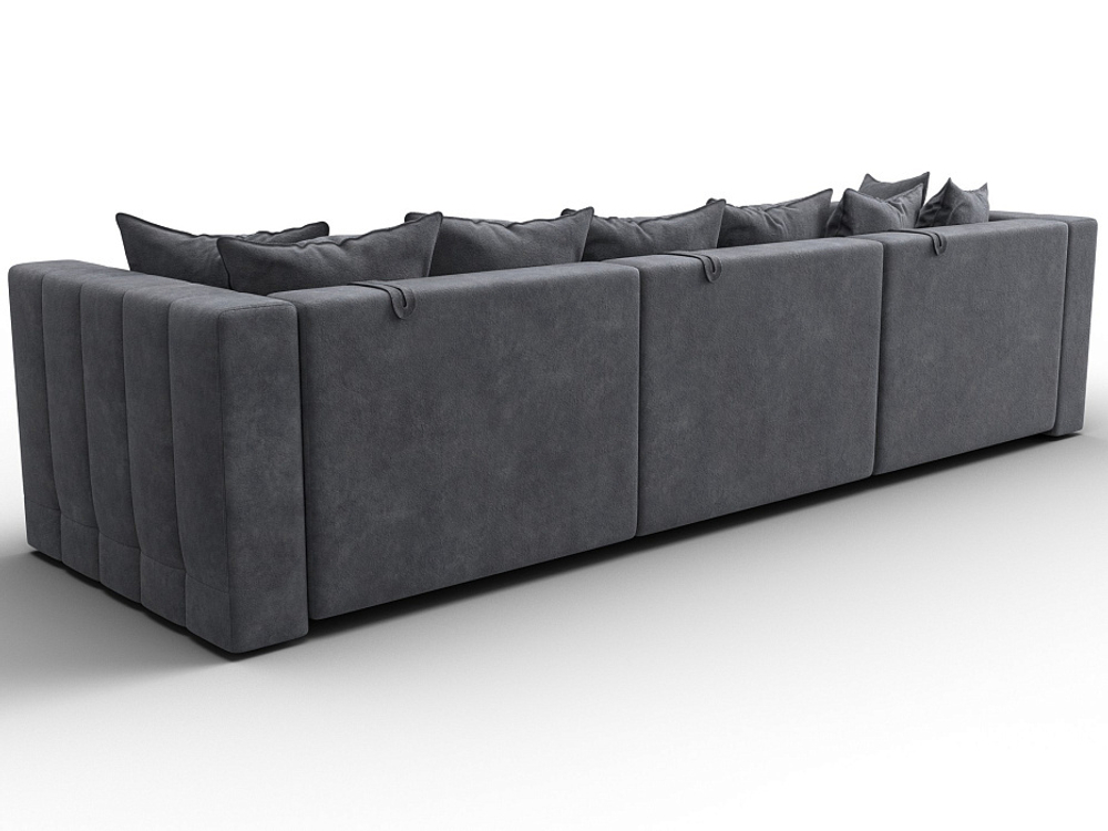 Диван прямой Лига-052 НПБ Лонг, BRUT 16 ВЕЛЮР темно-серый