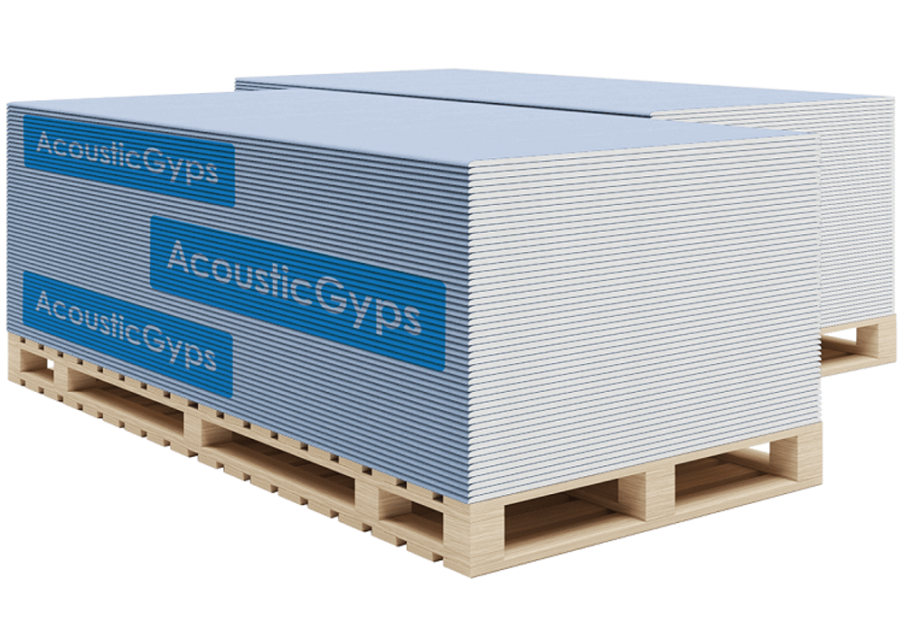 Гипсокартон (ГКЛ) звукоизоляционный AcousticGyps 2000х1200х12,5 мм