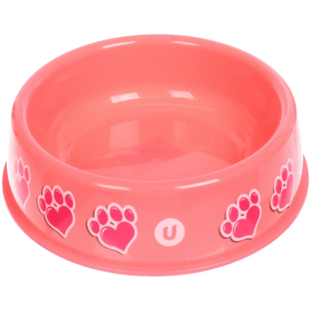 Миска пластиковая «МОЙ БРО - Любимые следы!, цвет розовый 21*6,5см (логотип на миске) 700мл