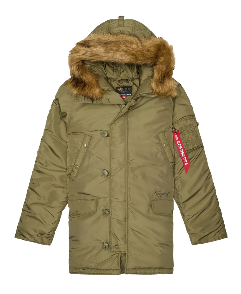 Парка Alpha Industries N-3B Logo Oxford Parka Olive Green Парка Alpha Industries N-3B Logo Oxford Parka Olive Green