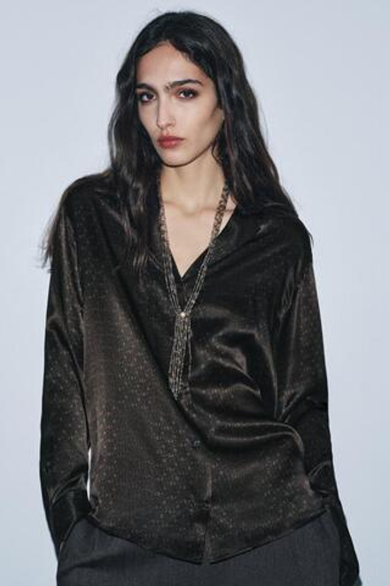 ZARA НАБОР ИЗ 2 ОЖЕРЕЛИЙ-ЧОКЕРОВ С БУСИНАМИ И СТРАЗАМИ, СЕРЫЙ