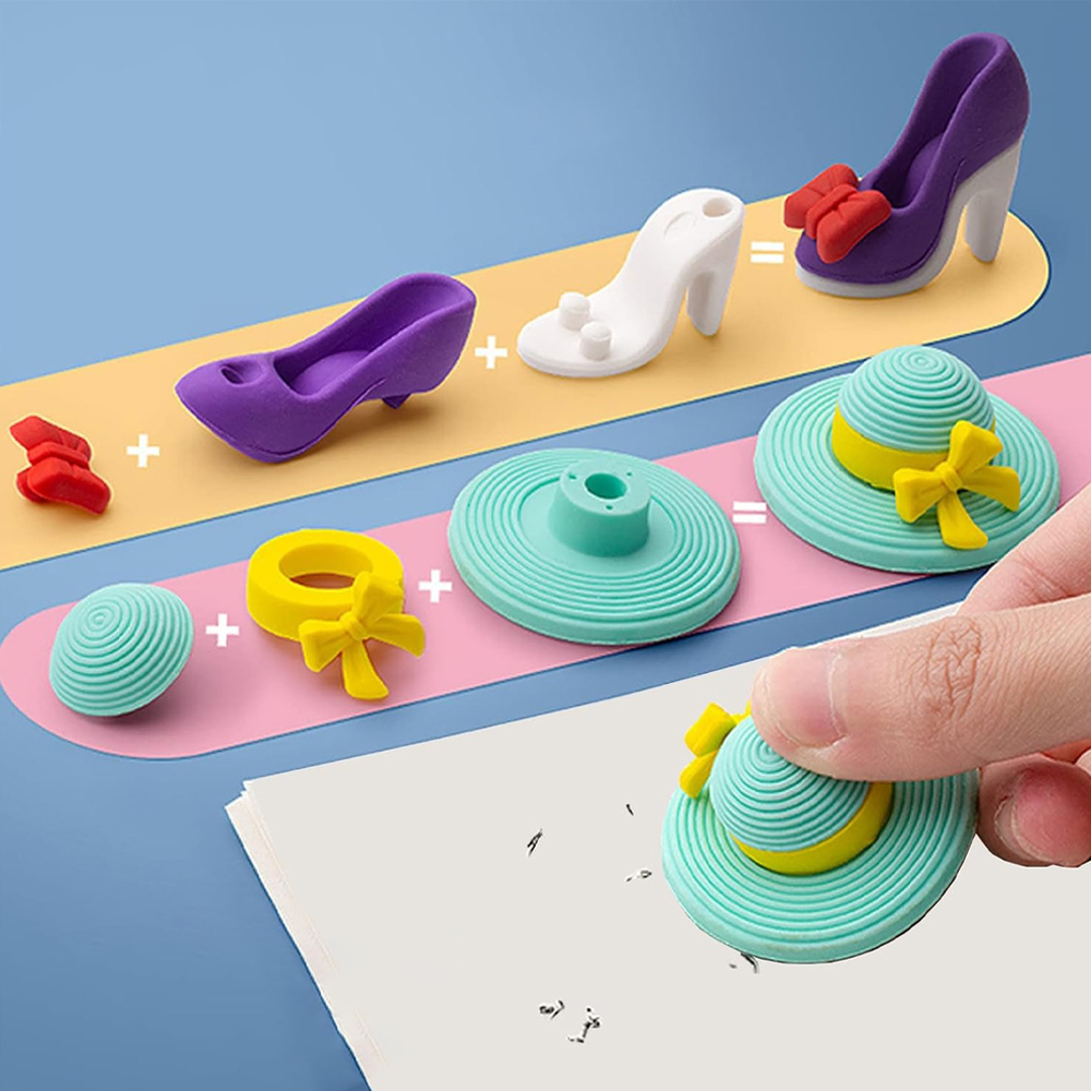 Набор ластиков разборных 20 штук, Qihao "Fairytale Palace" в коробке, фигурки с тематикой фей, школьные стерки для детей