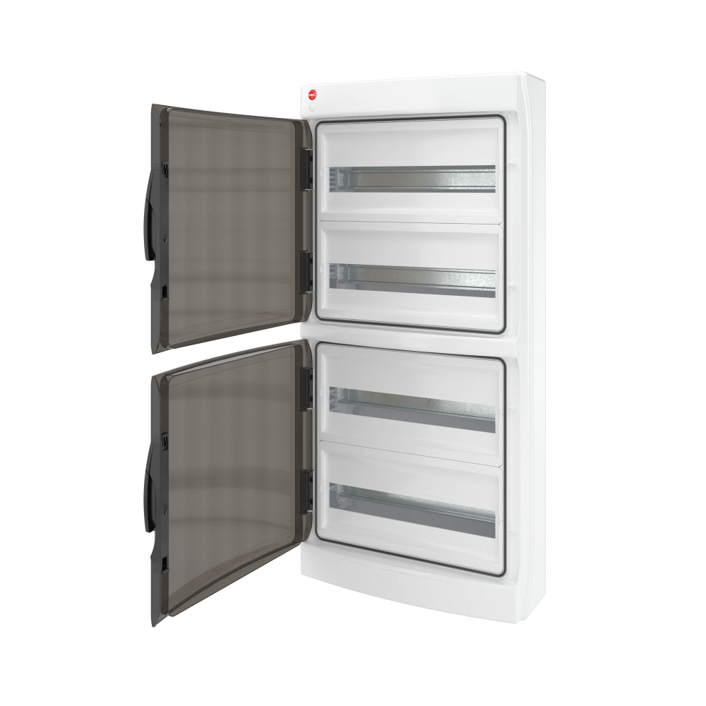 Щиток настенный с дверцей 72 мод.,IP65, серый, с клеммным блоком 63А и замком