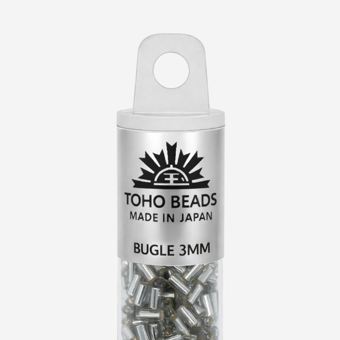 Японский бисер TOHO Bugle (стеклярус) 3mm (№29), с внутренним серебрением, прозрачный