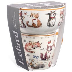 НАБОР ДЛЯ ЗАВТРАКА LEFARD "CATS", 2 ПР.: САЛАТНИК 500МЛ, КРУЖКА 345МЛ