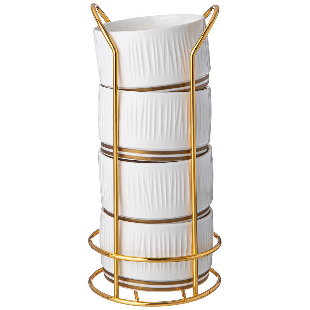 НАБОР САЛАТНИКОВ LEFARD "HERBAL" НА МЕТАЛЛ. ПОДСТАВКЕ 4 ШТ. 9*5 СМ 230 МЛ (КОР=12НАБ.)