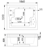 Акриловая ванна Gemy G9052 II B R