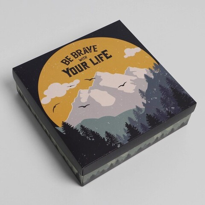 Коробка складная «Горы», 26 х 26 х 8 см