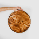 Деревянная менажница поднос круглая из кедра