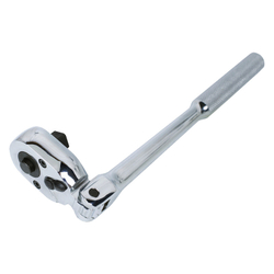 KING TONY (4781-12F) Трещотка 1/2", 300 мм, 32 зубца, флажковая с кнопкой, шарнирная