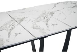 Стол Миссандея 140(180)х85х76 графит / белый мрамор