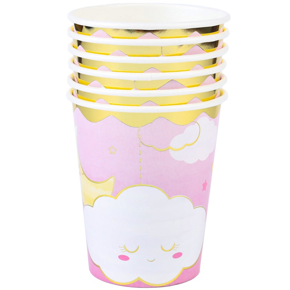 Стаканы бумажные «Детские Грезы» в розовом цвете, 250 мл, 6 шт