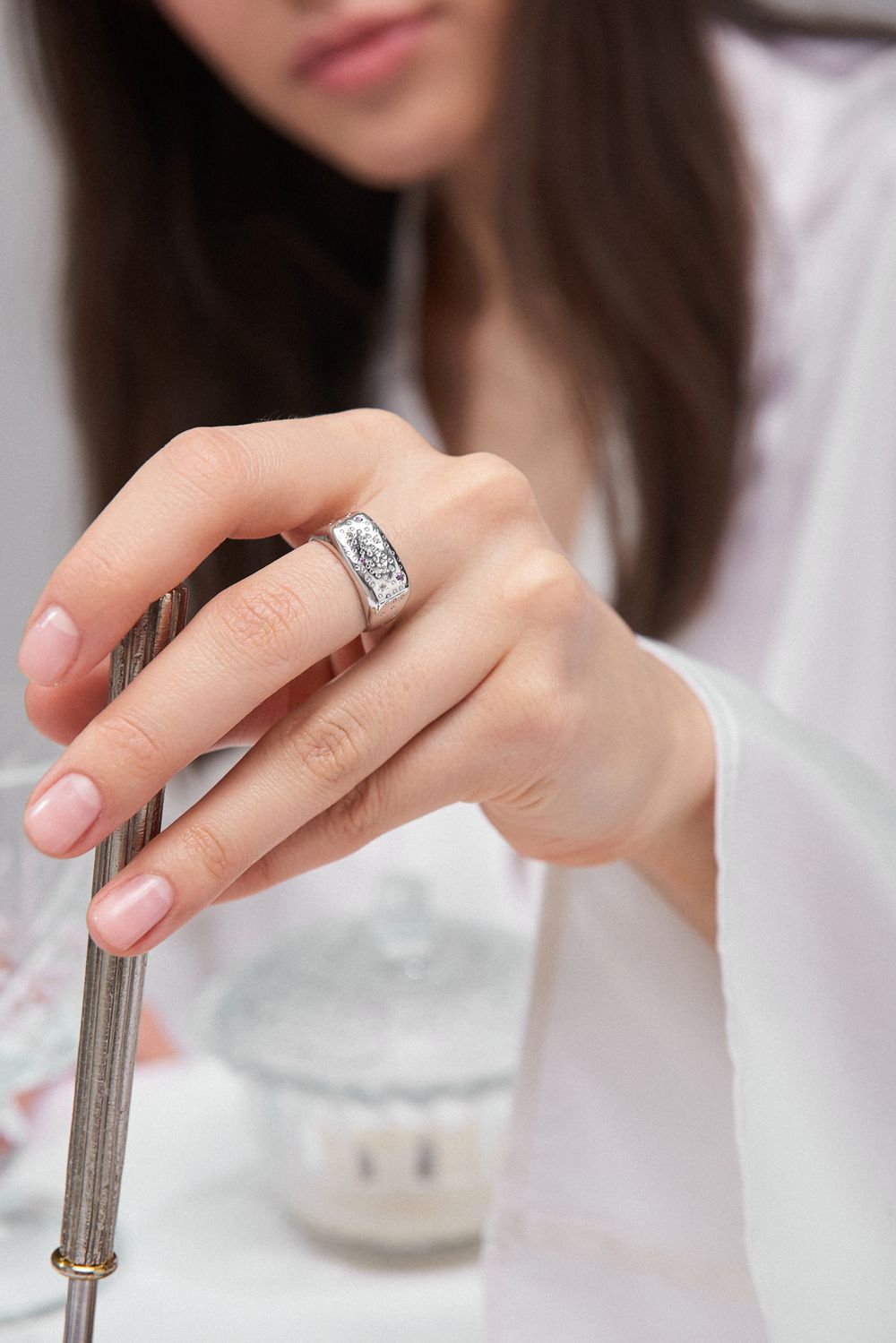 Кольцо 7 Crystals с топазом и аметистом