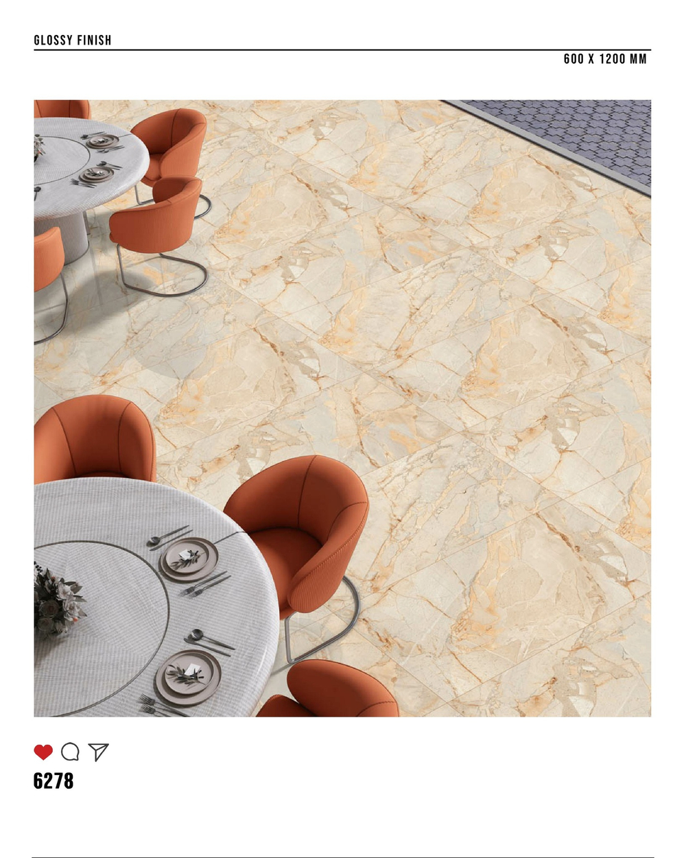 Керамогранит glossy №3 60х120, 6278