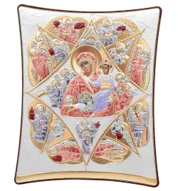Неопалимая купина. Икона Богородицы в серебряном окладе.