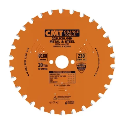 Диск пильный по стали 160x20x2,0/1,6 0° FWF Z=30 CMT 226.030.06H