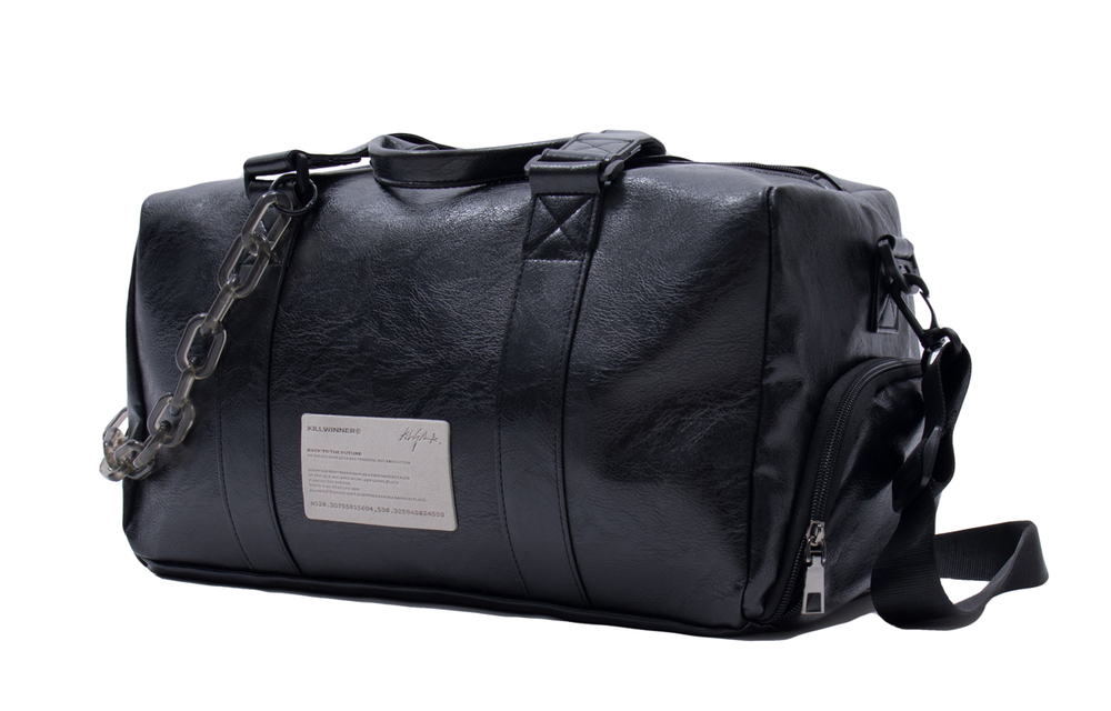 KILLWINNER PVC Leather Bucket Bag, Handbag, Shoulder Bag, Crossbody Bag, Travel Bag Medium Unisex Black