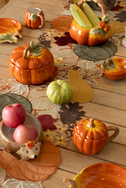 Блюдо 22см Anna Lafarg Bright pumpkin Тыква оранжево-зеленая