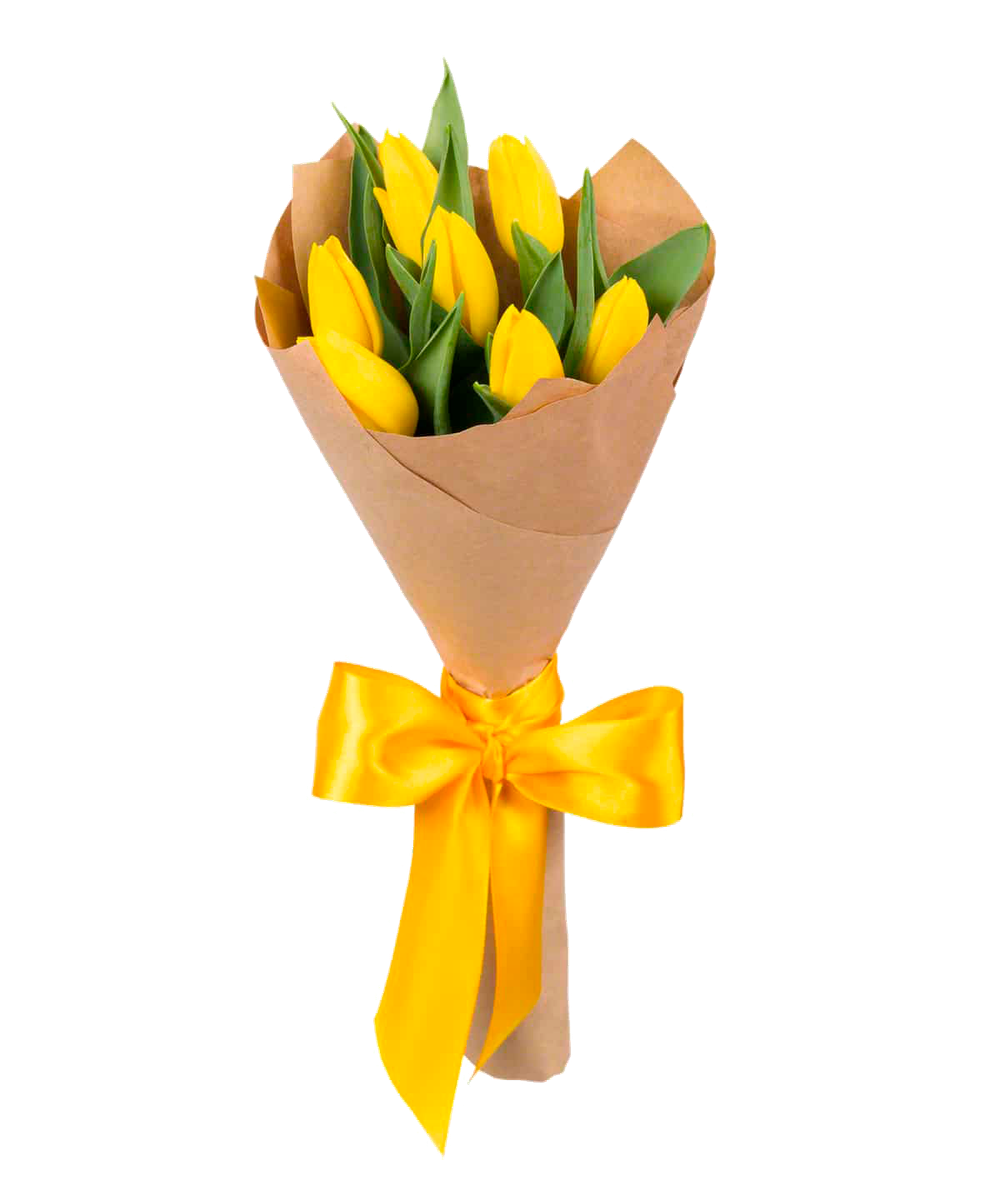 Букет из 7 тюльпанов в крафте