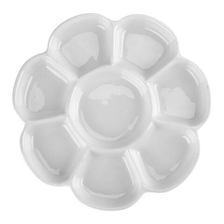 Палитра фарфоровая "Сонет", круглая, 17 см, 8 ячеек